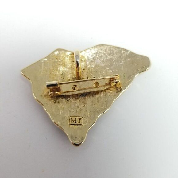 Vintage South Carolina Flag Brooch State Shape, Red Black White, Enamel Pin - Picture 3 of 7